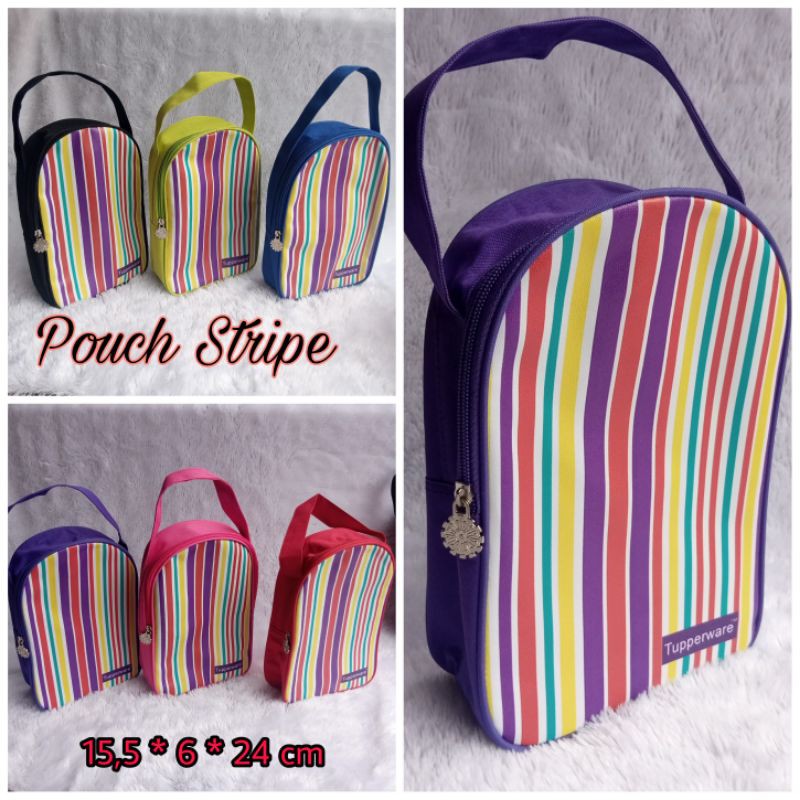 Stripe Wallet Tupperware / Tas kosmetik  ( Resleting  Bunga Es Tupperware )