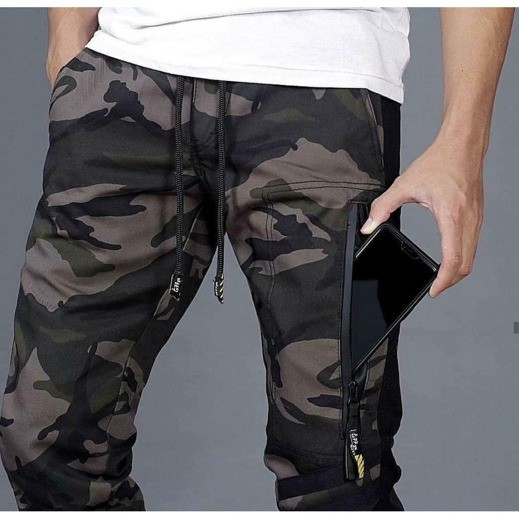 Atjin- Celana Panjang Jogger Pria Camo Tactical Army Commando Pria [ READY 4 corak army].