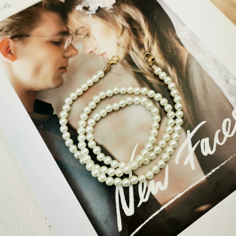 Tali lanyard Rantai Kacamata Hias Mutiara Imitasi anti Slip Gaya Eropa Amerika