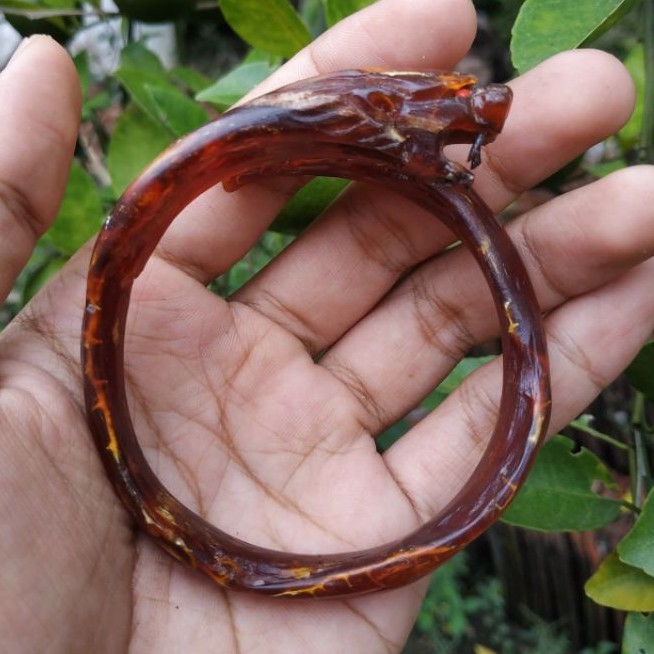 Gelang akar bahar merah ukir macan maung - Aksesoris Gelang akar bahar maung merah Asli COD