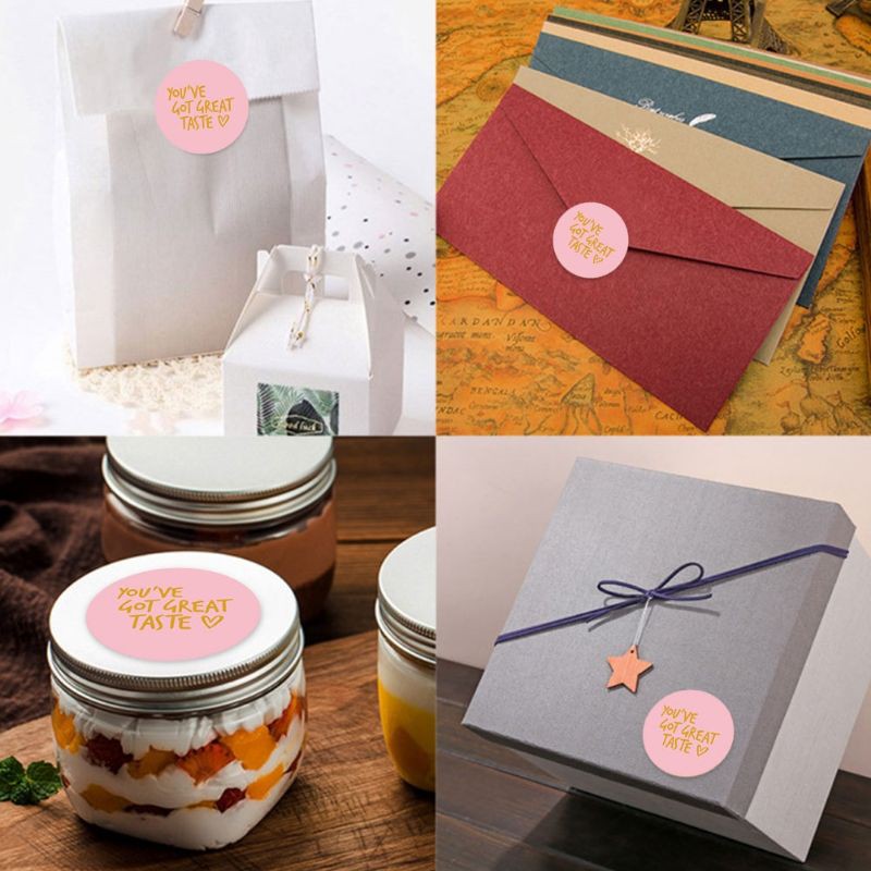 

Label Sticker You've Got Great Taste Pink Gold Stiker Segel Kemasan Packaging Sealer Baking Dus Box