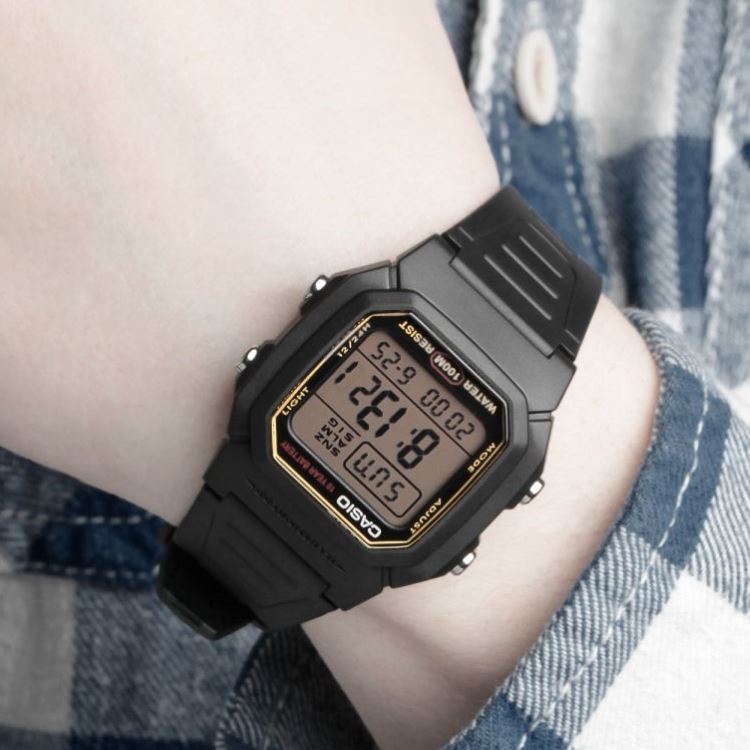 Casio Original W-800H / W-800H-1A / W-800HG-9A Jam Tangan Pria - Digital - Karet - Hitam