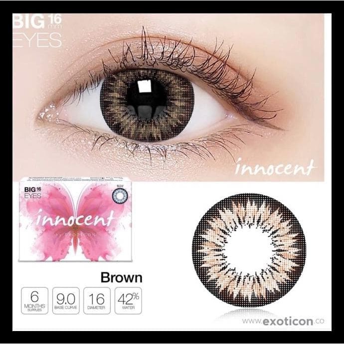 SOFTLENS MINUS INNOCENT BROWN &amp; GREY 16MM by EXOTICON