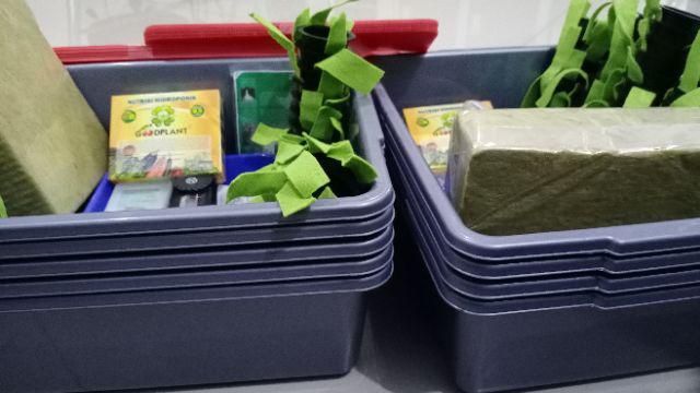 Paket Starter Kit Hidroponik 3 Set Slab Komplit (nampan + Spuit) Murah