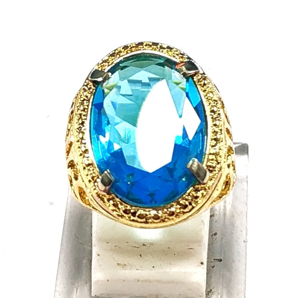 CINCIN BATU PERMATA BLUE TOPAZ SWISS