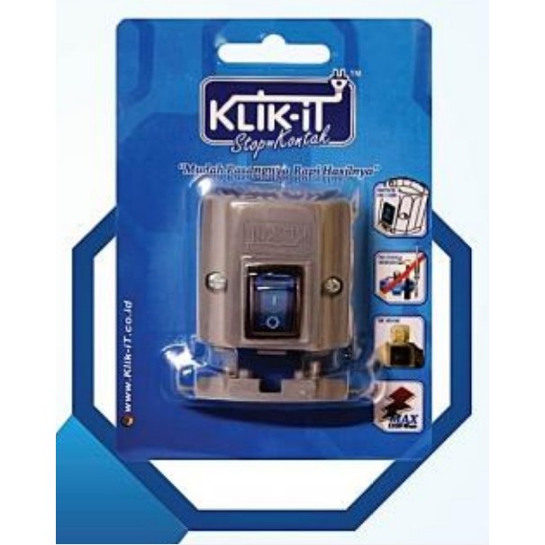 KLIK IT Stop Kontak Kabel Klik-It Dengan With Tombol Switch On Off