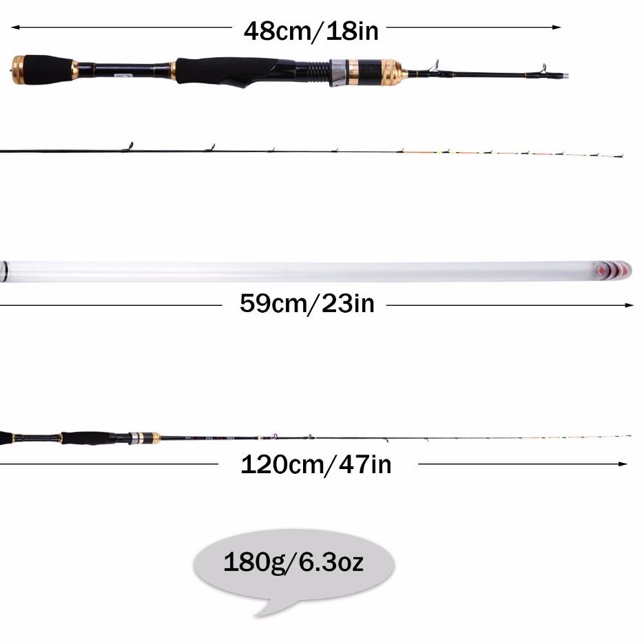 Stok terbatas.. YUDO Joran Pancing Spinning Fishing Rod Joran Pancing 1.2M Bahan Karbon Fiber Lembut