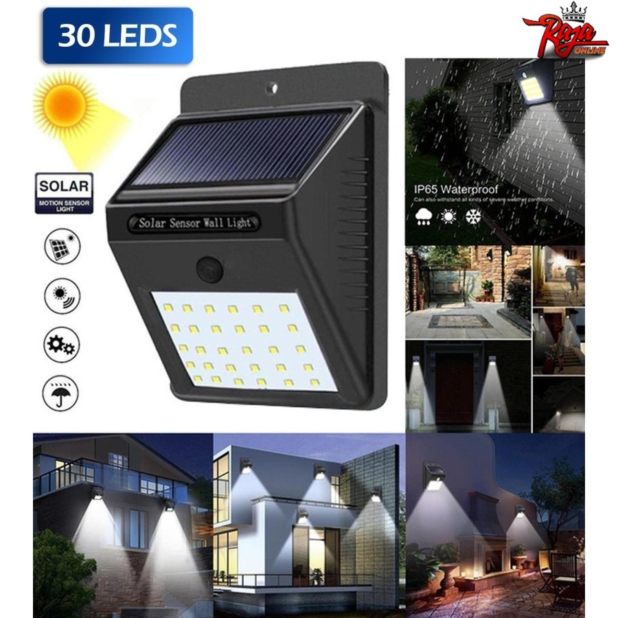 Lampu Taman Solar Cell Sensor Wall Light Lampu DindingTenaga Surya 30 LED