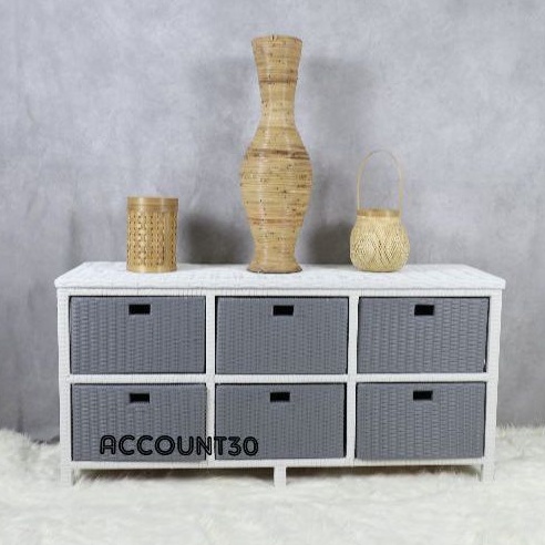 Lemari Rotan Sintetis 6 Laci