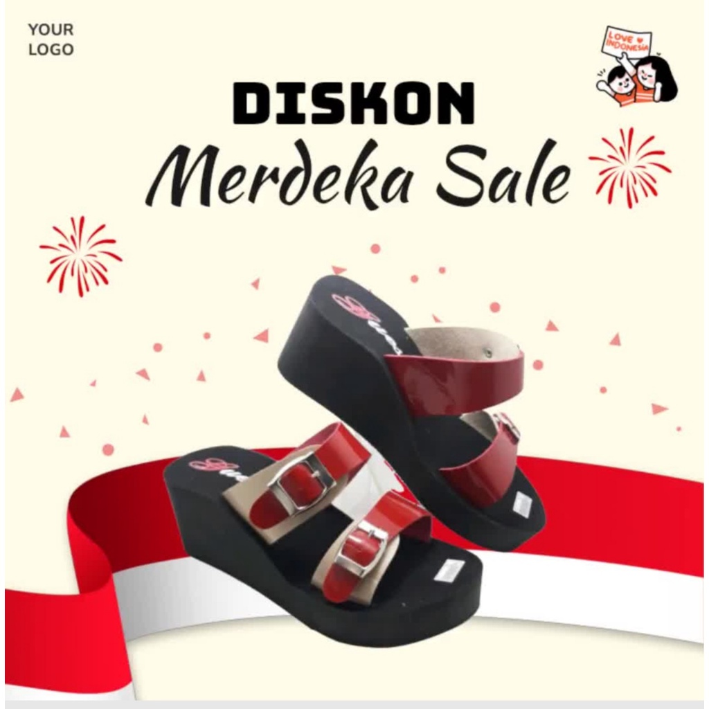 SANDAL WEDGES KOKOP BAN DUA GESPER
