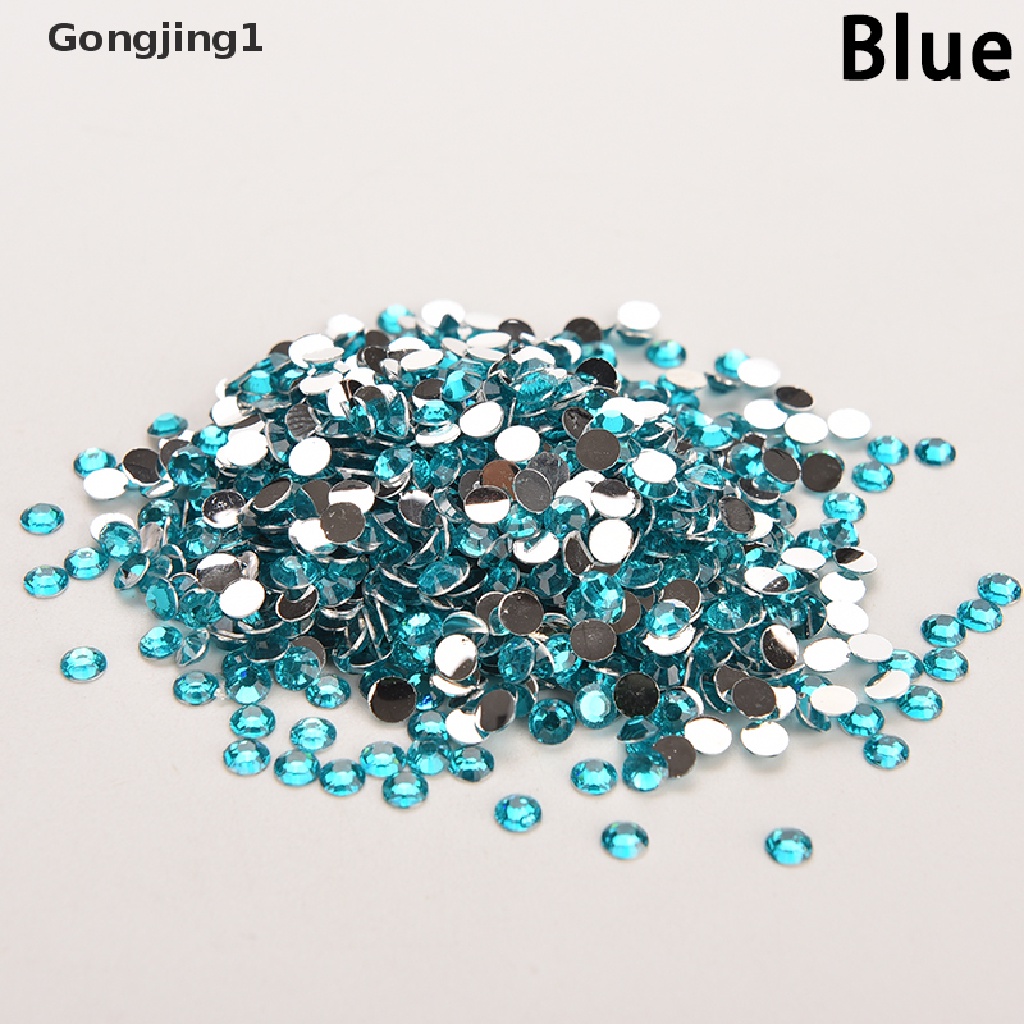 Gongjing1 Lot 1000Pcs Manik Kristal Berlian Imitasi Bulat Flatback 4mm Untuk Dekorasi Nail Art DIY