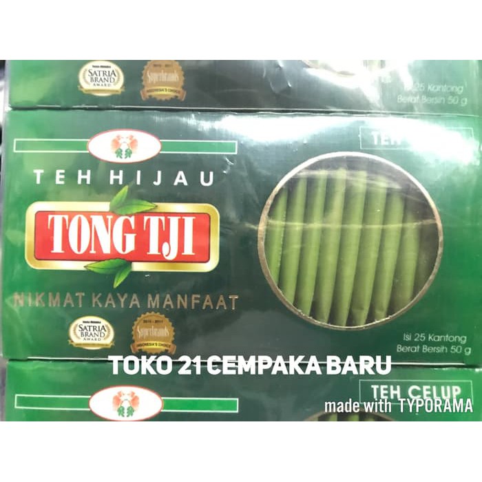 

Tong Tji Teh Hijau Celup Box Isi 25s @ 50 gr | Sehat Diet Alami