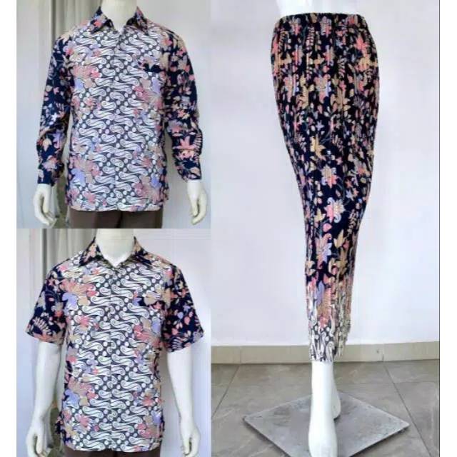 Couple batik  kemeja dan rok  plisket  Shopee Indonesia