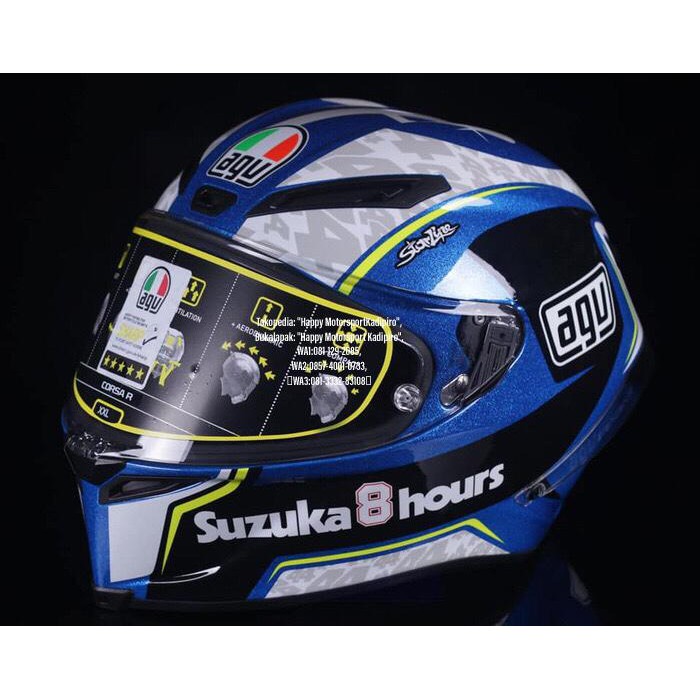 HELM FULLFACE AGV CORSA R ORIGINAL ITALY ESPARGARO SUZUKA 8H M L XL