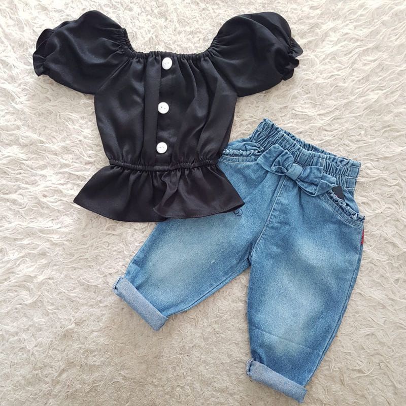 Baju Bayi Midory Pants Set Jeans Import Premium 6 Bulan - 4 Tahun