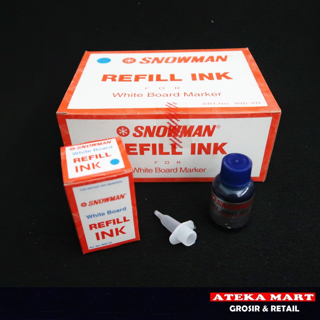

[BOX/12BTL] SNOWMAN REFILL INK WHITEBOARD WBI-20 / TINTA ISI ULANG SPIDOL