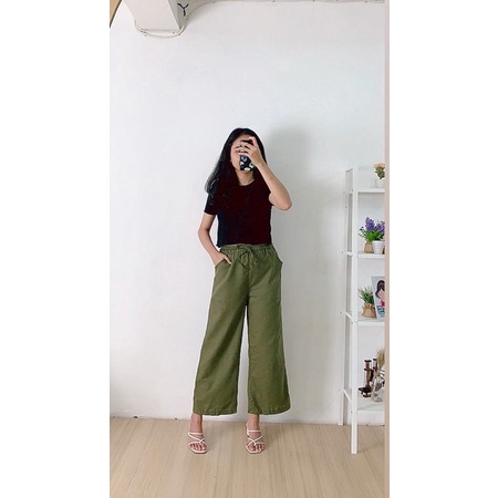 BEFAST - ZFS OOTD Wanita Kulot FIFI / WIDE LINEN KULOT / Pakaian Kulot Kasual / Celana Panjang Kulot Modis / Celana Panjang Casual Wanita / Kulot Kekiniaan Wanita Remaja / Fashion Wanita Kerja / Celana Kulot Banyak Warna / Terlaris