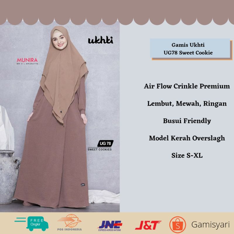 BUSANA MUSLIM WANITA TERBARU GAMIS UKHTI MUNIRA UG78 BUSUI CRINCKLE POLOS FLOWLY BAJU MUSLIMAH MODEL