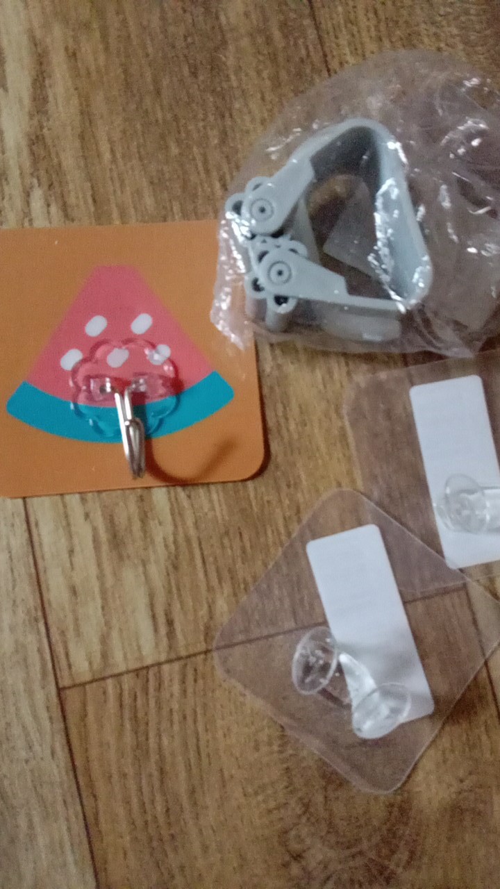 Hw Seamless No Punching Hook For Kitchen Bathroom Home Cartoon Self-adhesive Hooks