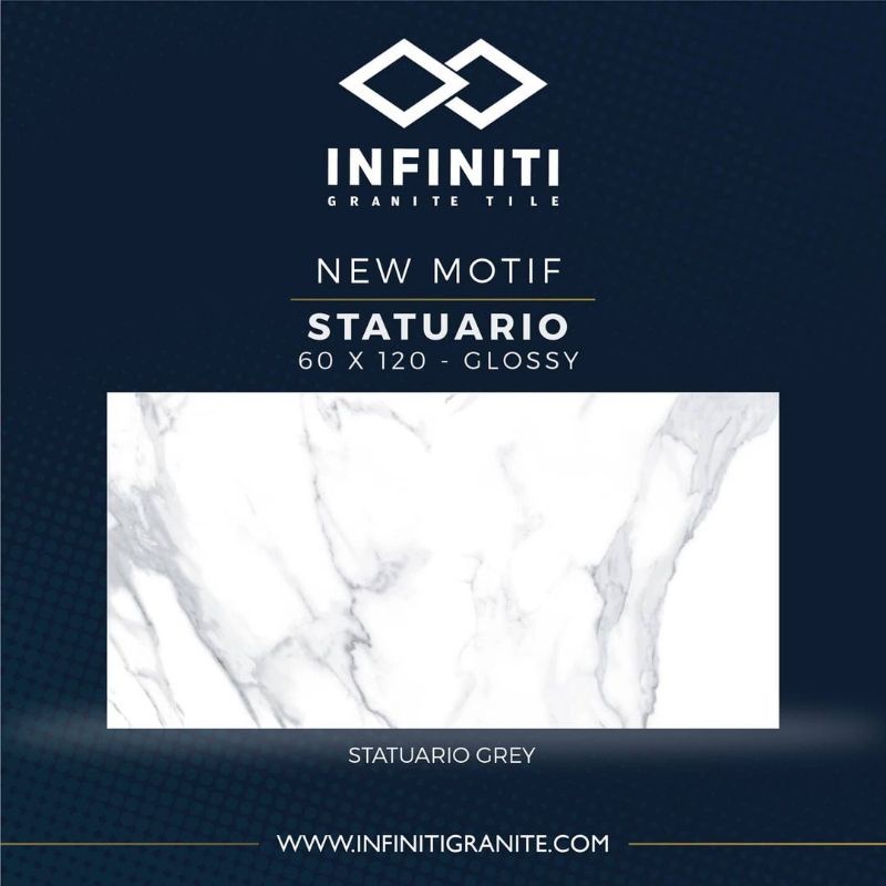 GRANITE LANTAI 60X120 STATUARIO GREY/ GLOSSY / KW1/ INFINITI