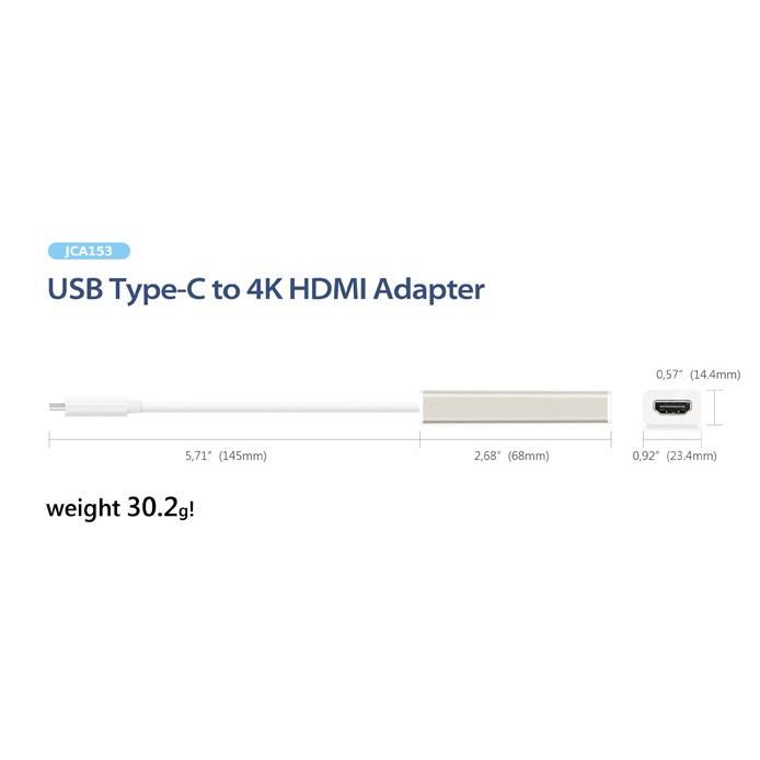 USB Type-C to 4K HDMI Adapter - J5Create JCA153