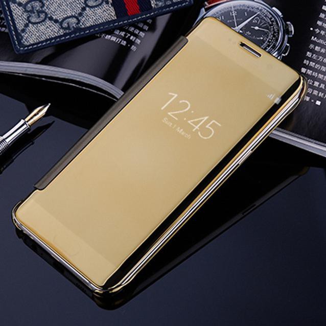 CASING HP SAMSUNG S7 EDGE MIRROR FLIP CASE AUTOLOCK
