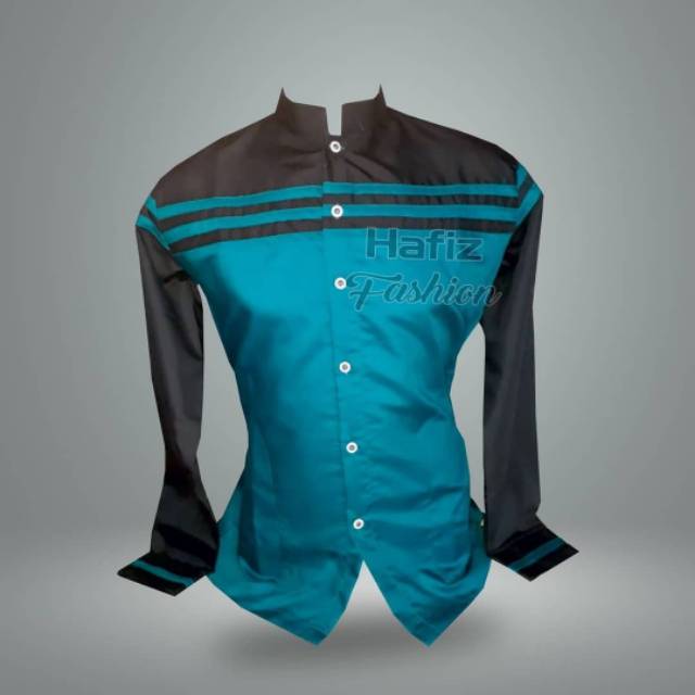 Baju Koko Motif Garis Tosca