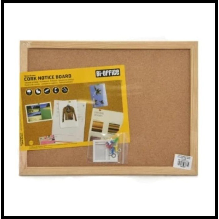 

Pin Board / Papan Mading Kayu Fibre 40X30Cm Serbaguna Bi-Silque Cork