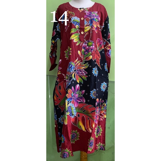 DASTER PENDEK LENGAN 3/4 LD 115CM KENCANA UNGU LABEL BIRU-14