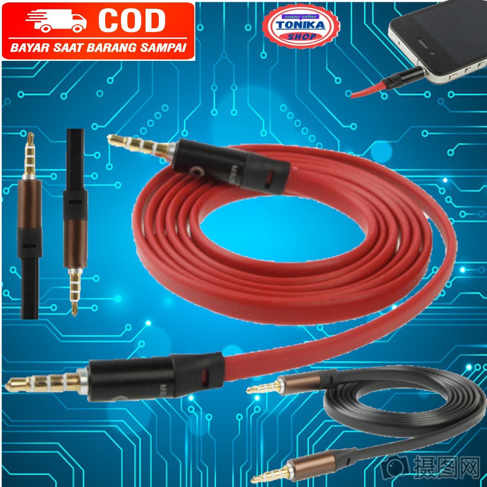 Kabel AUX 3.5mm colokan musik audio HiFi Noodle Design 1m ROVTOP S-IP4G