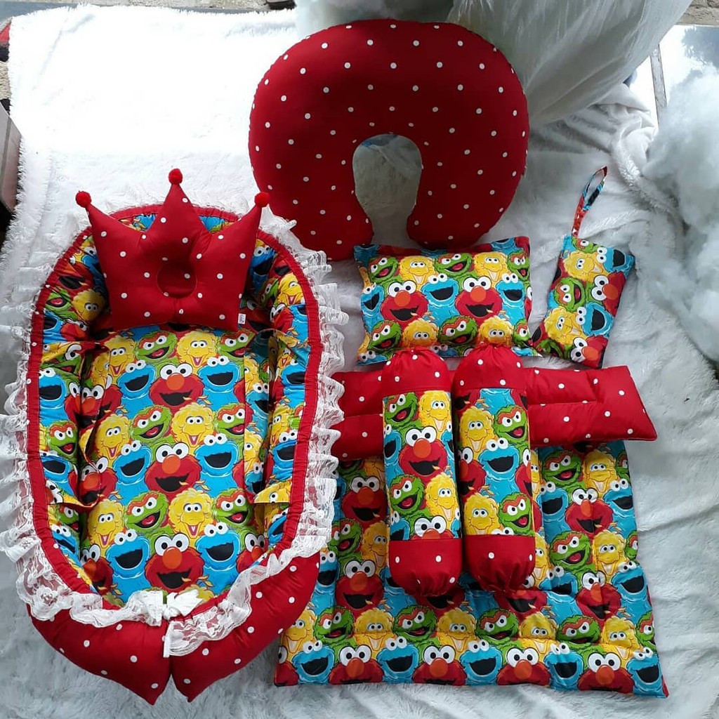 babynest set / babynest karakter / kasur bayi karakter set / kasur bayi elmo /