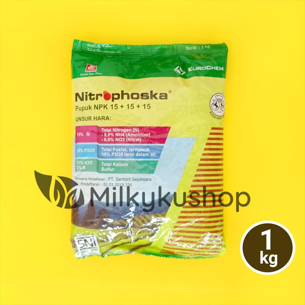 PUPUK NITROPHOSKA NPK 15 15 15 BERAT 1 KG KEMASAN PABRIK