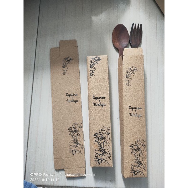 box kemasan souvenir sendok garpu dll bisa custom sablon