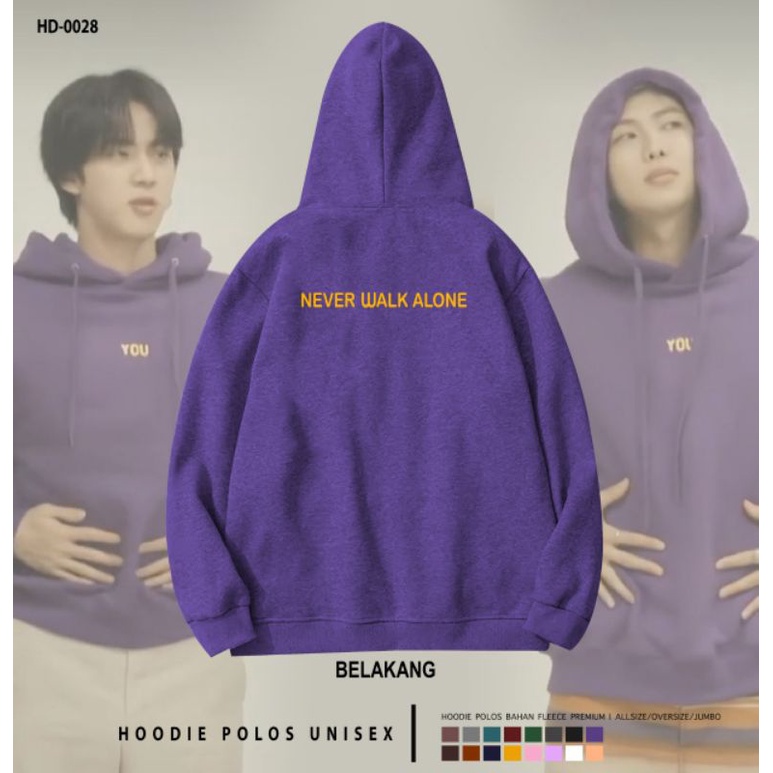 JAKET HOODIE PURPLE SEVEN WITH YOU/NEVER WALK ALONE BT S