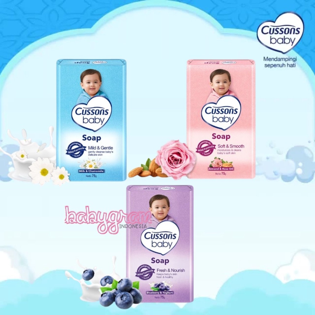 Cussons Baby Soap 75gr / Cussons Sabun Batang / Cusson Sabun Bayi 75 gr Bar Soap