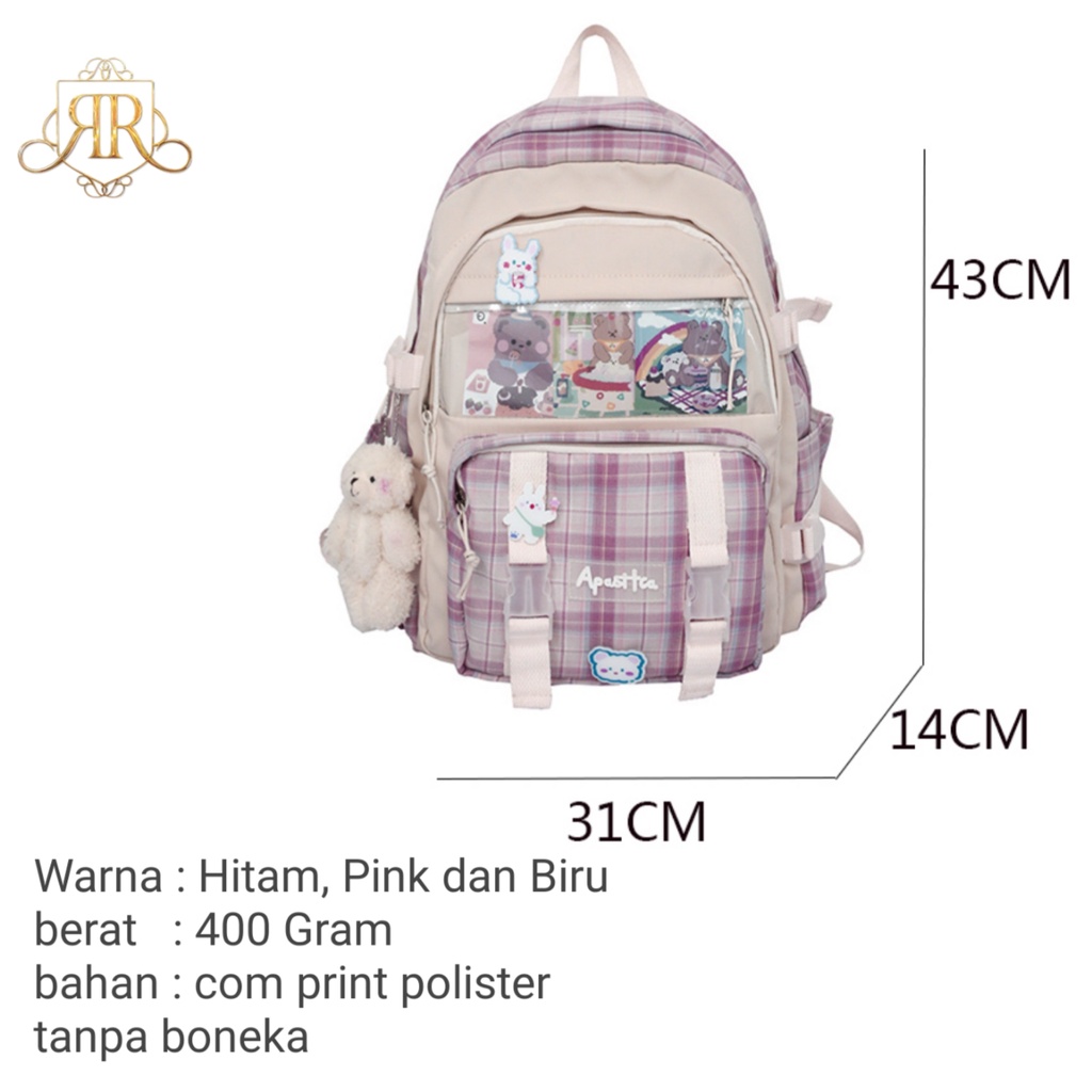 Tas Anak Sekolah Ransel Backpack Cowok Cewek Simple TK SD dan SMP Laki Laki Kanvas Tas Gendong Skolah Back Pack Perempuan Korean Kawai1 Kartun Import Murah Kekinian Terbaru