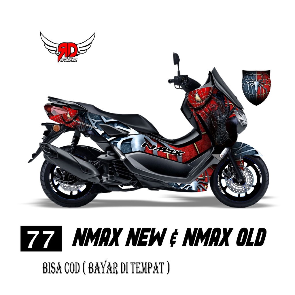 Decal Sticker FULL BODI yamaha NMAX New 2021 / NMAX OLD LAMA SPIDERMAN 3 racing stiker murah