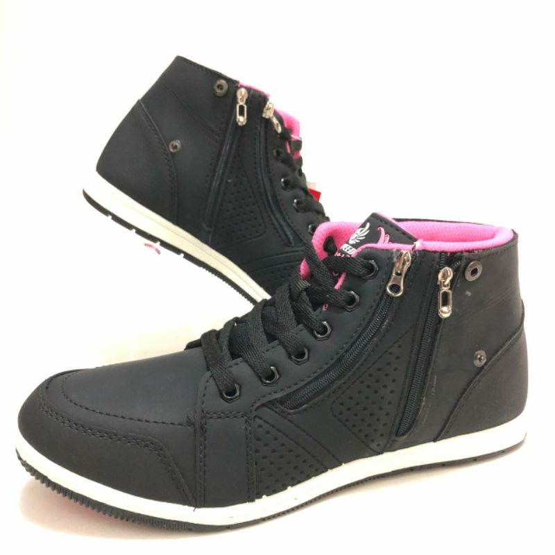 SEPATU SEKOLAH WANITA HITAM PINK SPEED FRONTIER HI CHESNA 37-40