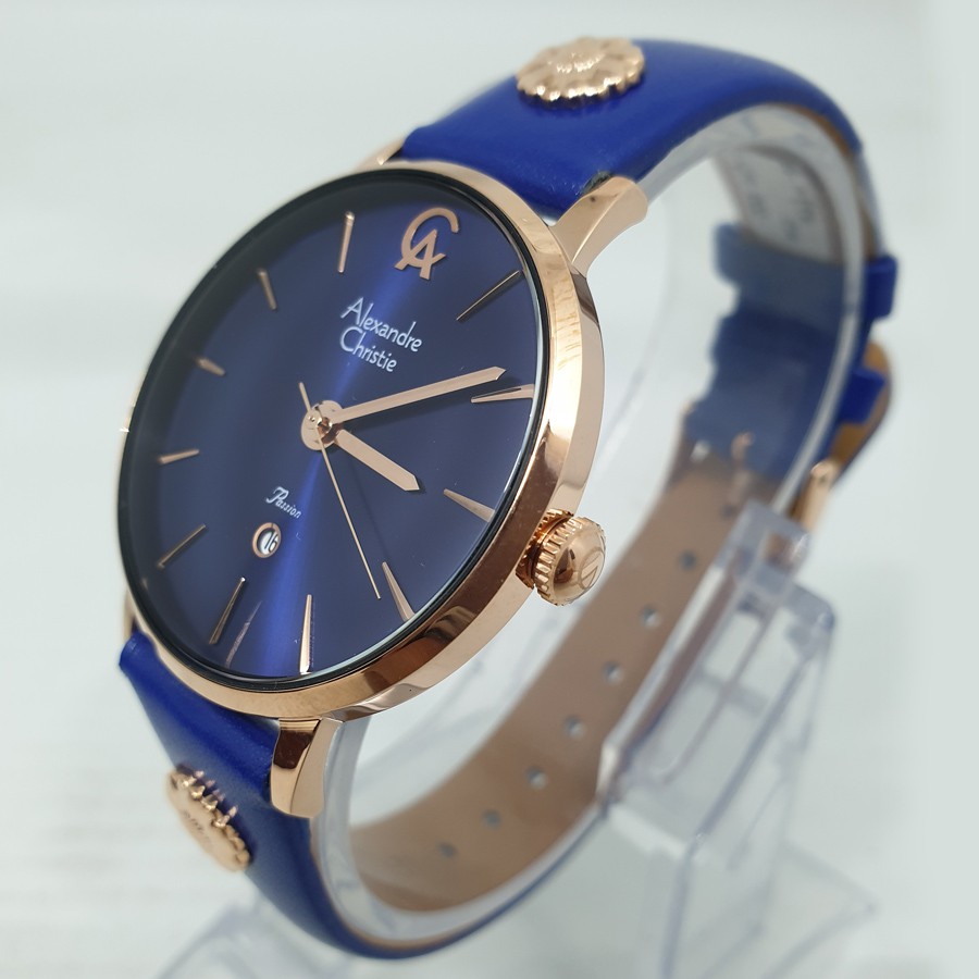 Alexandre Christie Ac 2776 Rosegold Blue,jam Tangan Wanita,Original