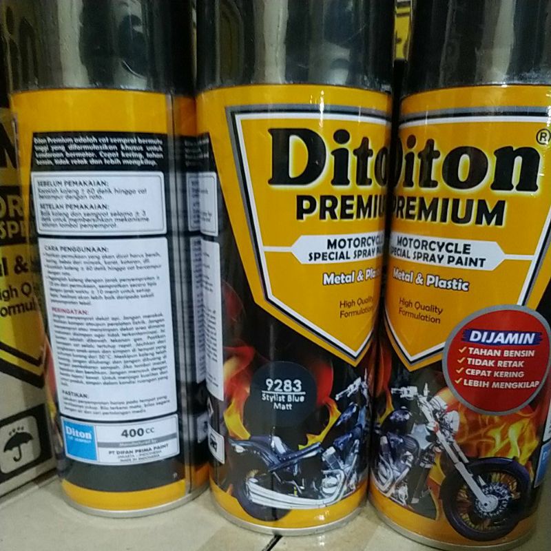 cat semprot Pilok diton Premium 400cc biru Atlantis blue, excellent blue, boxer blue, magenta blue, stylist blue matt, amazing blue, Piaggio blue