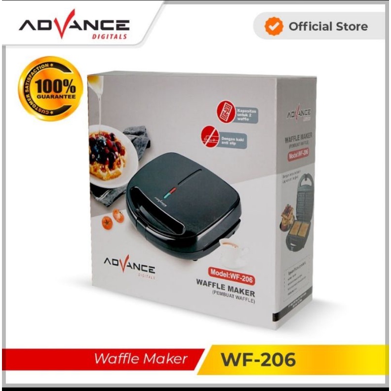 READY STOCK Advance Waffle Maker WF 206 Pemanggang Roti Waffle 2 Lapis Garansi 1 Tahun