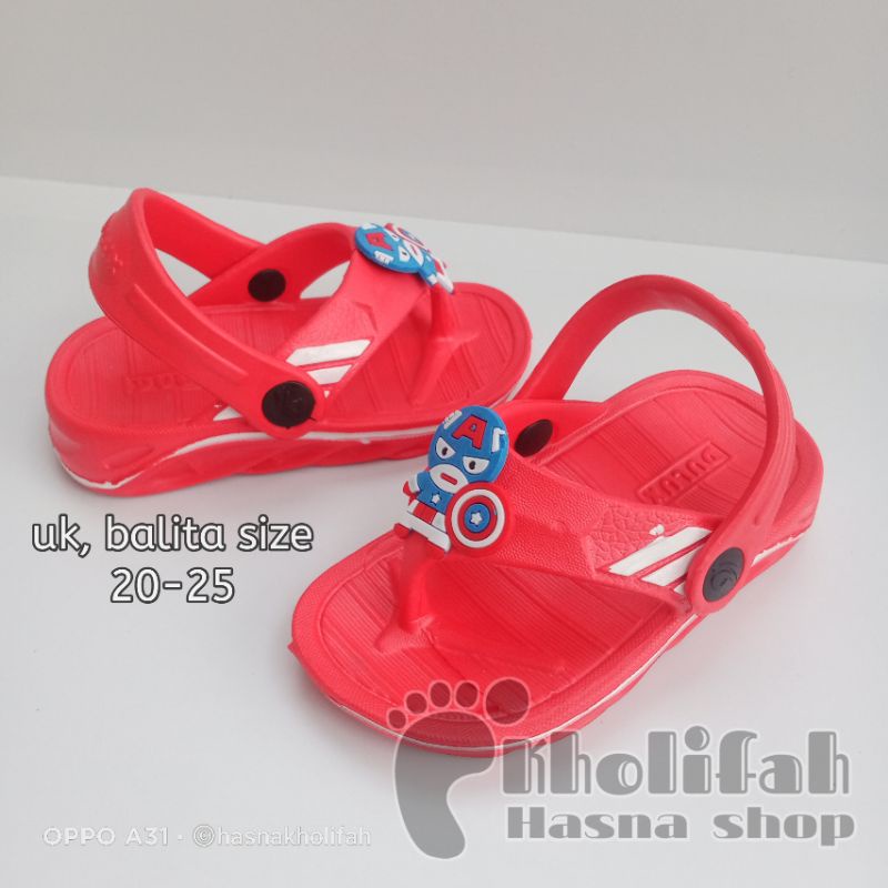 sandal jepit anak terbaru super hero kapten amerika murah lucu 352e