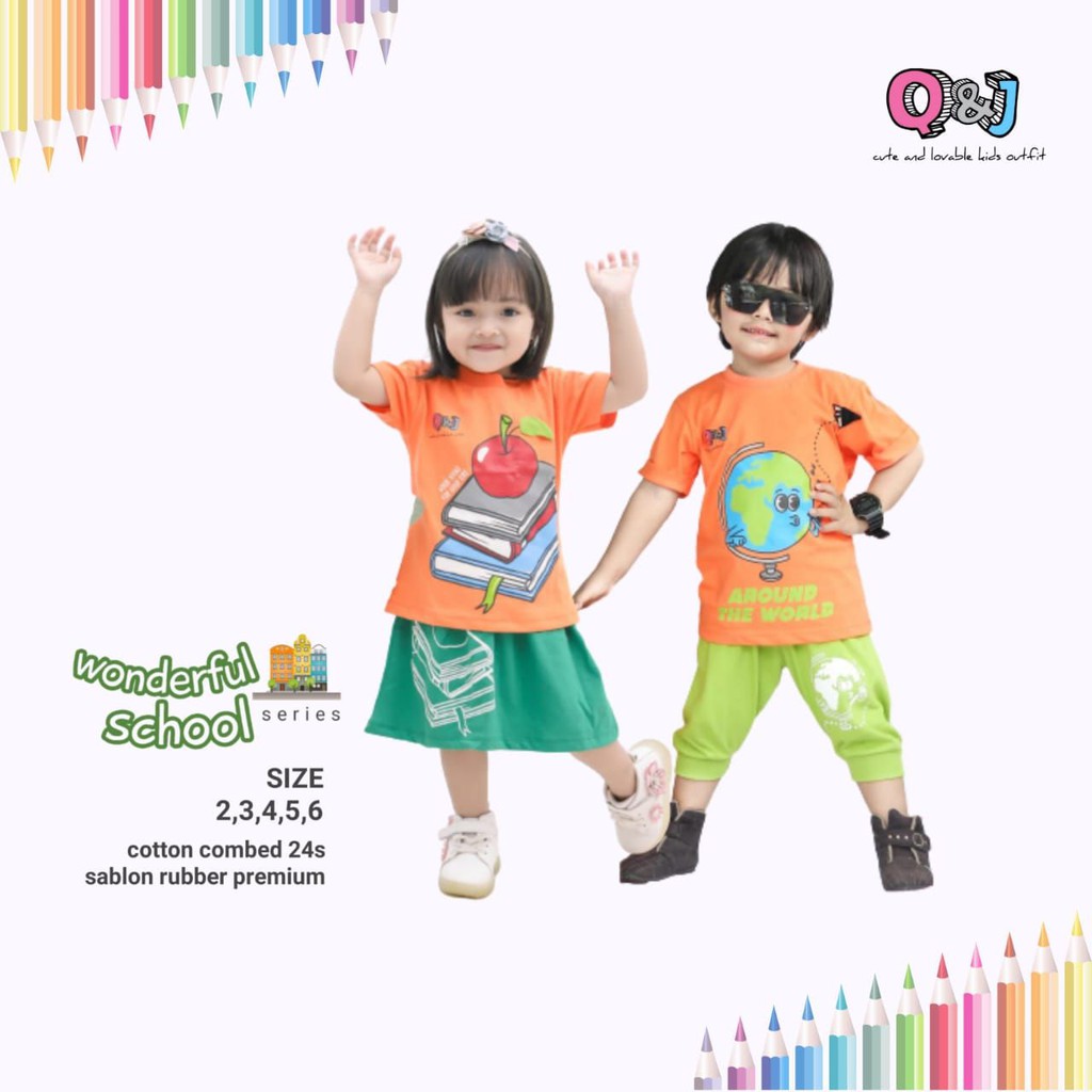 Setelan Anak School Series 3D QnJ