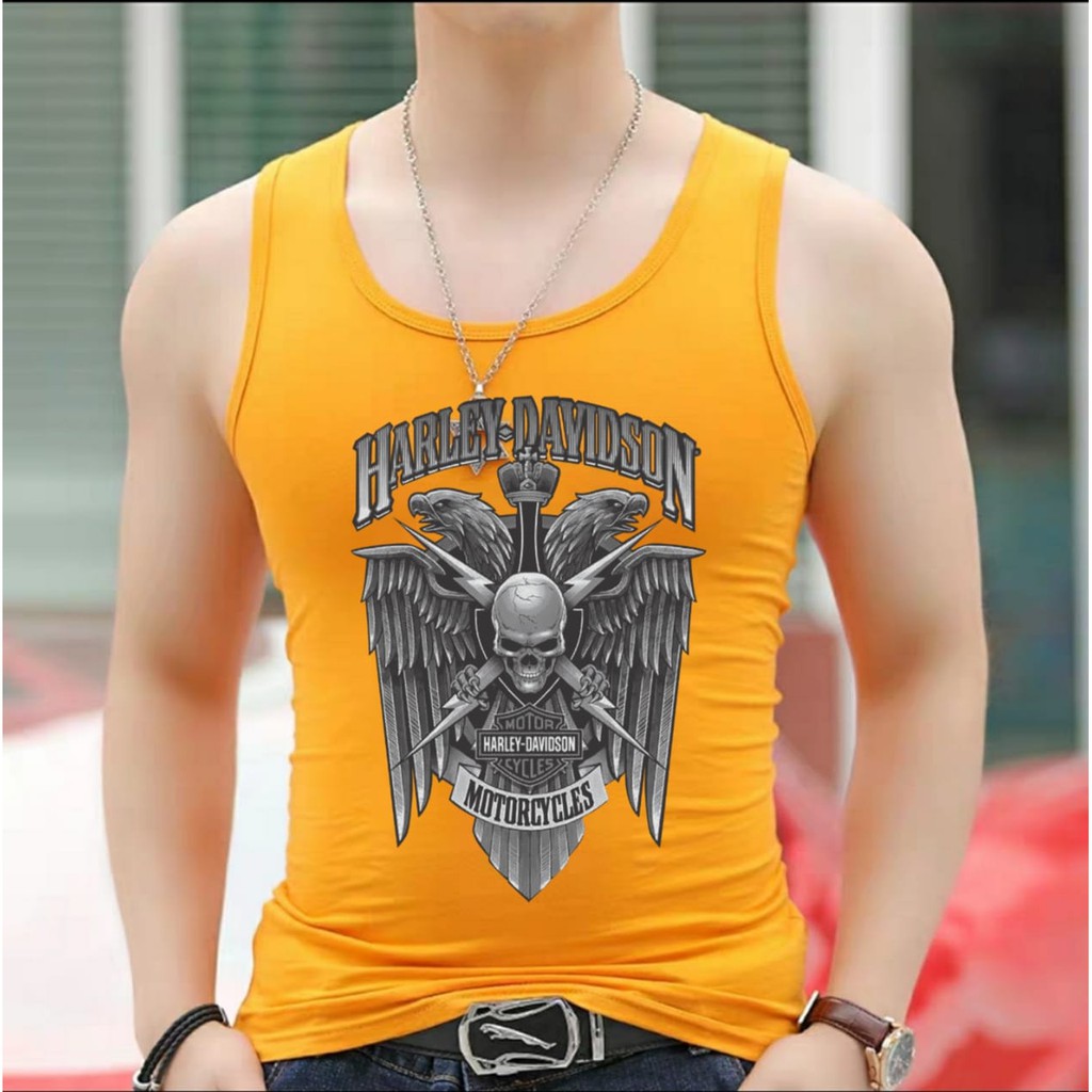 AMOSJKT28.SINGLET MOTIF HARLEY/SINGLET PRIA/SINGLET DEWASA