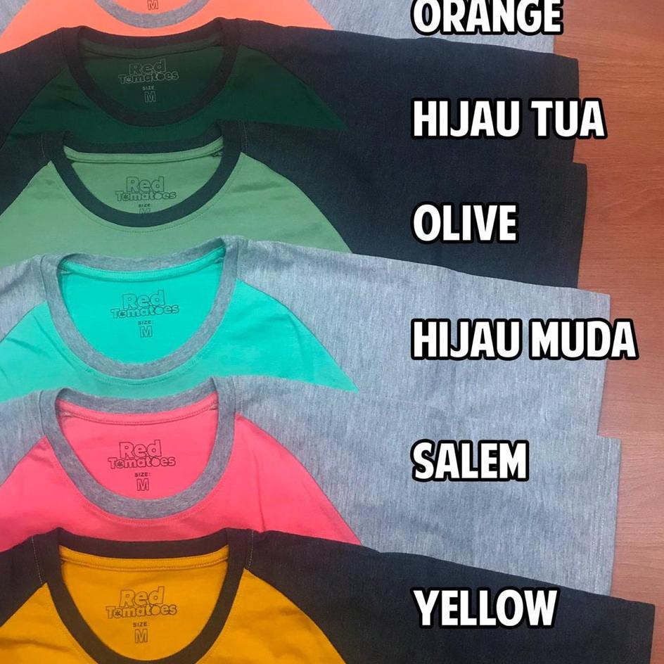 Stok Baru [REAL PICT] Kaos Raglan Cowok/Cewek RED TOMATOES bisa pilih motif kualitas terbaik