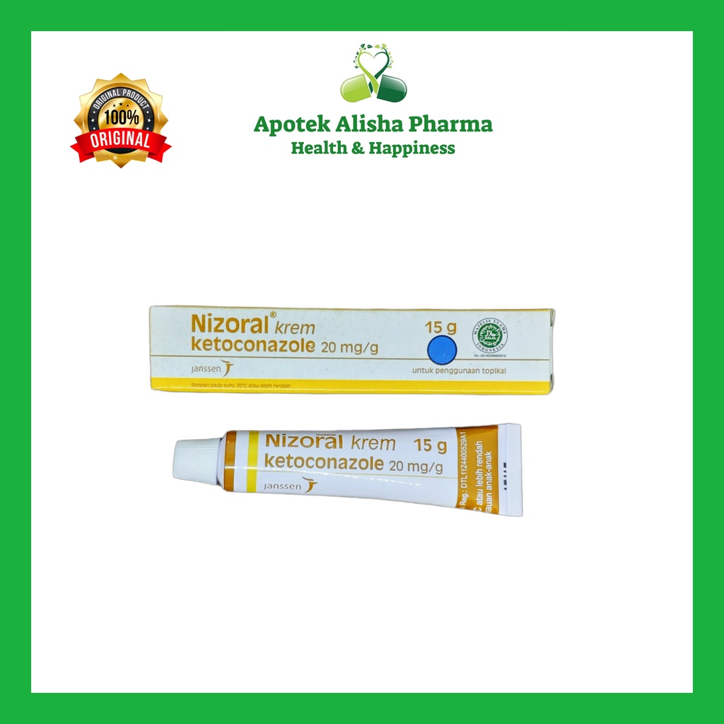 Nizoral Krem Tube 5/15gr-Nizoral Krim Gatal Jamur/Panu/Kadas/Kurap/Kudis/Kutu Air/Nizoral Salep/Nizoral Cream Nijoral Cream