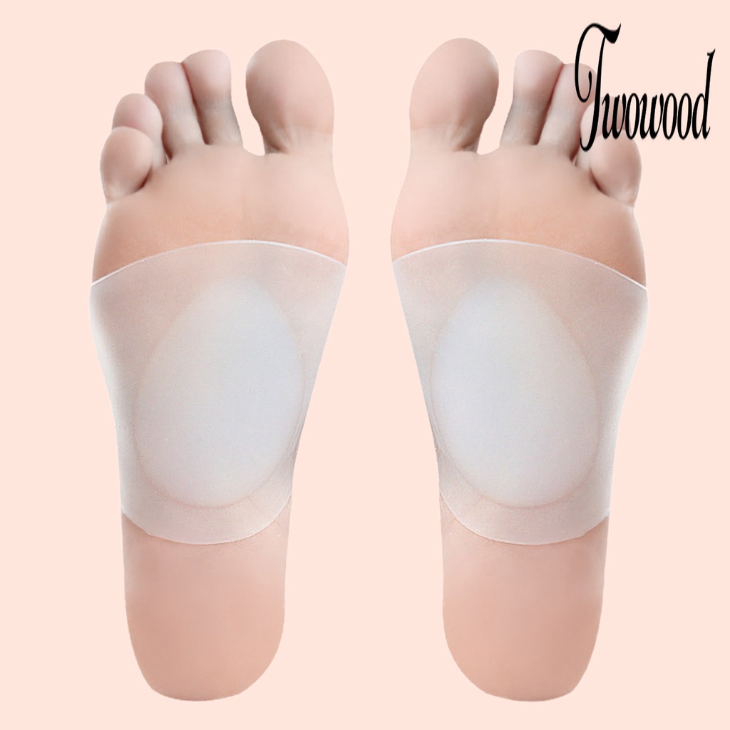 Twowood 1 Pasang Pad / Bantalan Penyangga Telapak Kaki Flat Foot Bahan Silikon Elastis Untuk Ortopedi