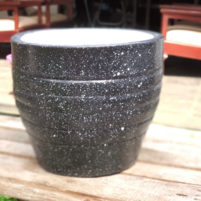 Pot Gerabah corak oreo Besar