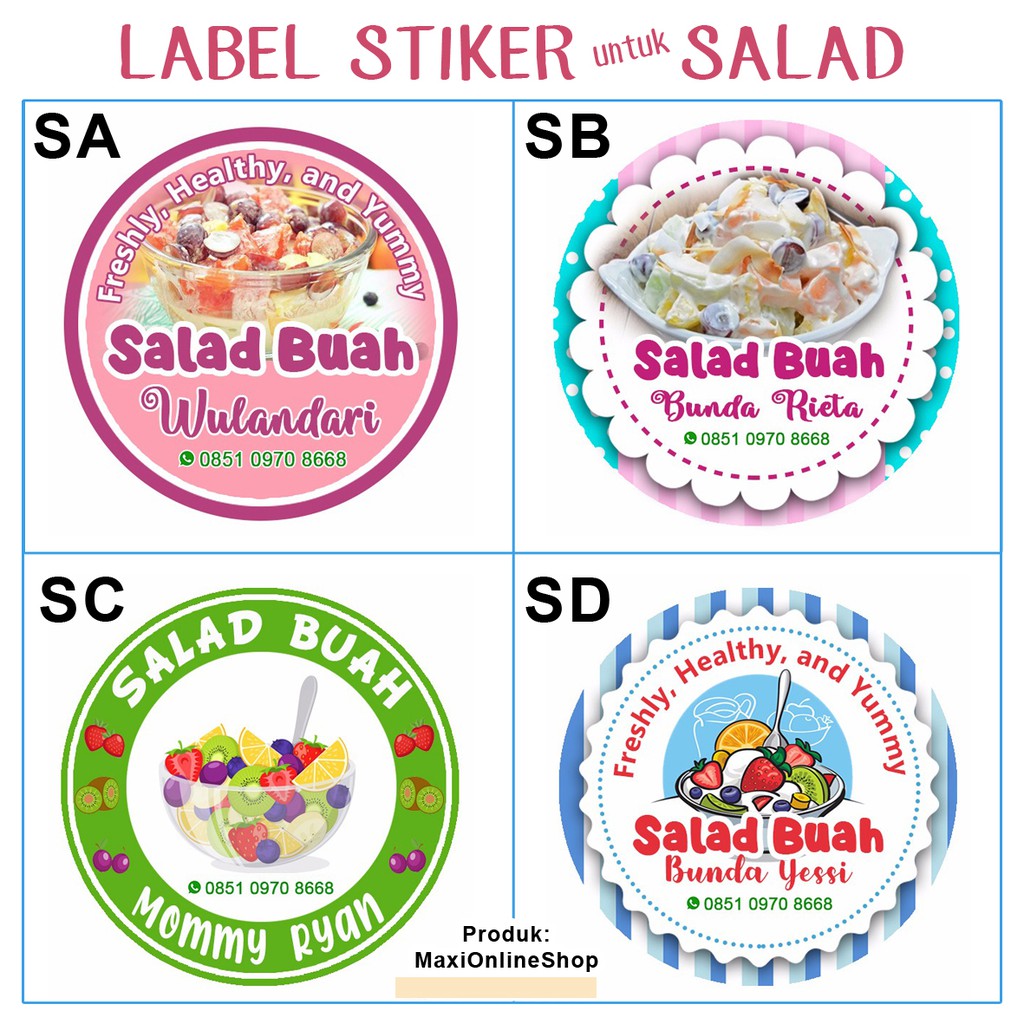 

Cetak Stiker Label Aneka Salad Buah Bahan Tahan Air isi 100 pcs