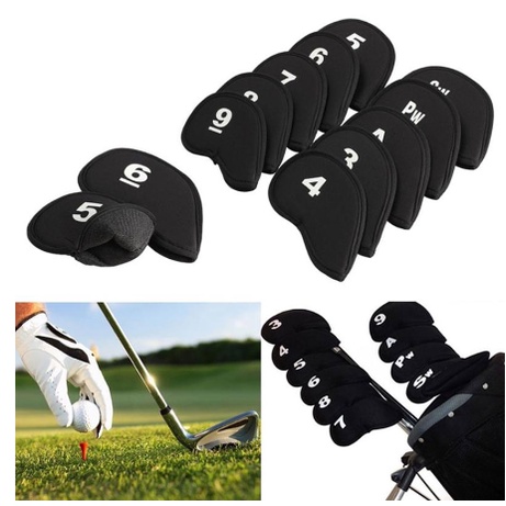 Deid 10pcs Cover Pelindung Kepala Tongkat Golf Bahan Neoprene